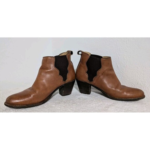 Frye Brown Leather 76303 Jackie Gore Cowboy Western Bootie Chelsea Boot Size 6B - Picture 6 of 14